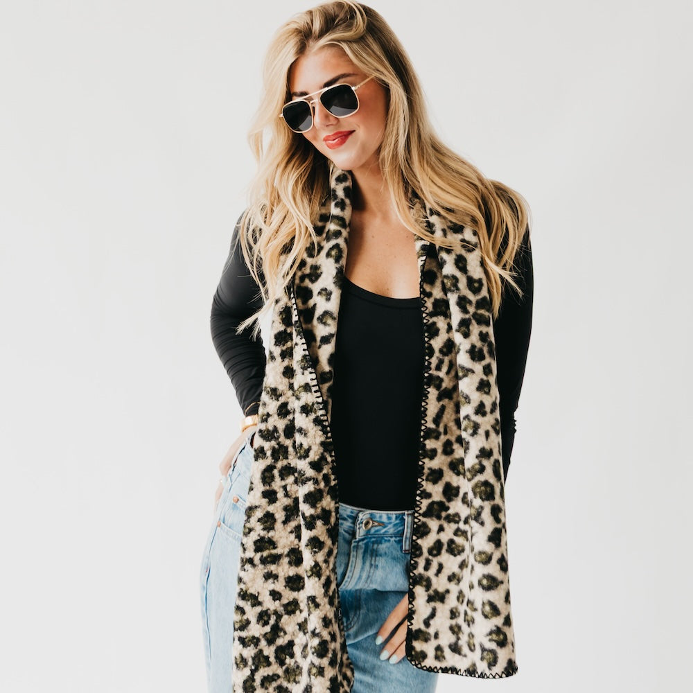 Laine Leopard Scarf-Scarf-Pretty Simple Wholesale-Hello Friends Boutique-Woman's Fashion Boutique Located in Traverse City, MI