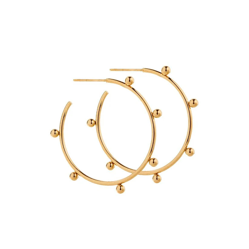 Lauren Medium Hoop Earrings - Gold-230 Jewelry-Linny Co-Hello Friends Boutique-Woman's Fashion Boutique Located in Traverse City, MI