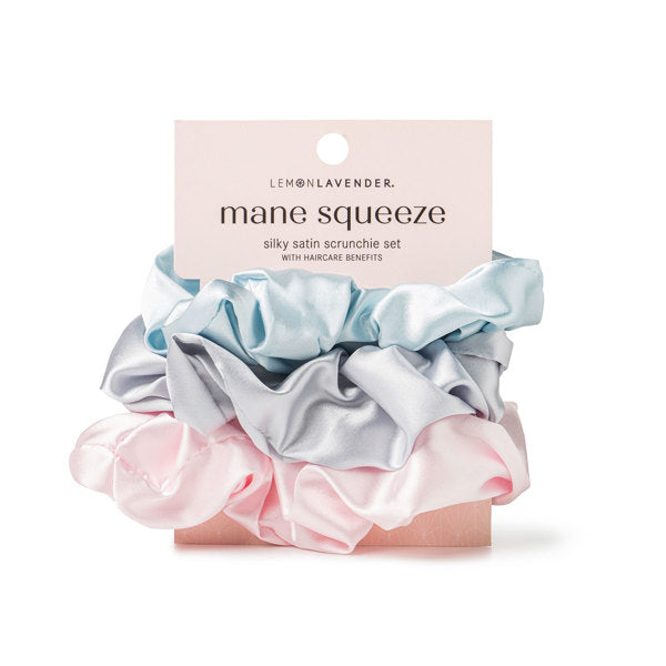 Lemon Lavender Oversized Satin Scrunchies 3pack-300 Treats/Gift-DM Merchandising-Hello Friends Boutique-Woman's Fashion Boutique Located in Traverse City, MI