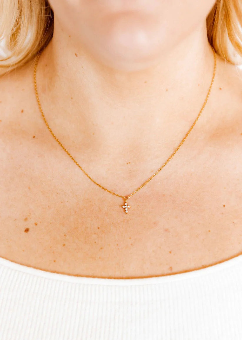 Necklace - Carly Cross-230 Jewelry-Linny Co-Hello Friends Boutique-Woman's Fashion Boutique Located in Traverse City, MI