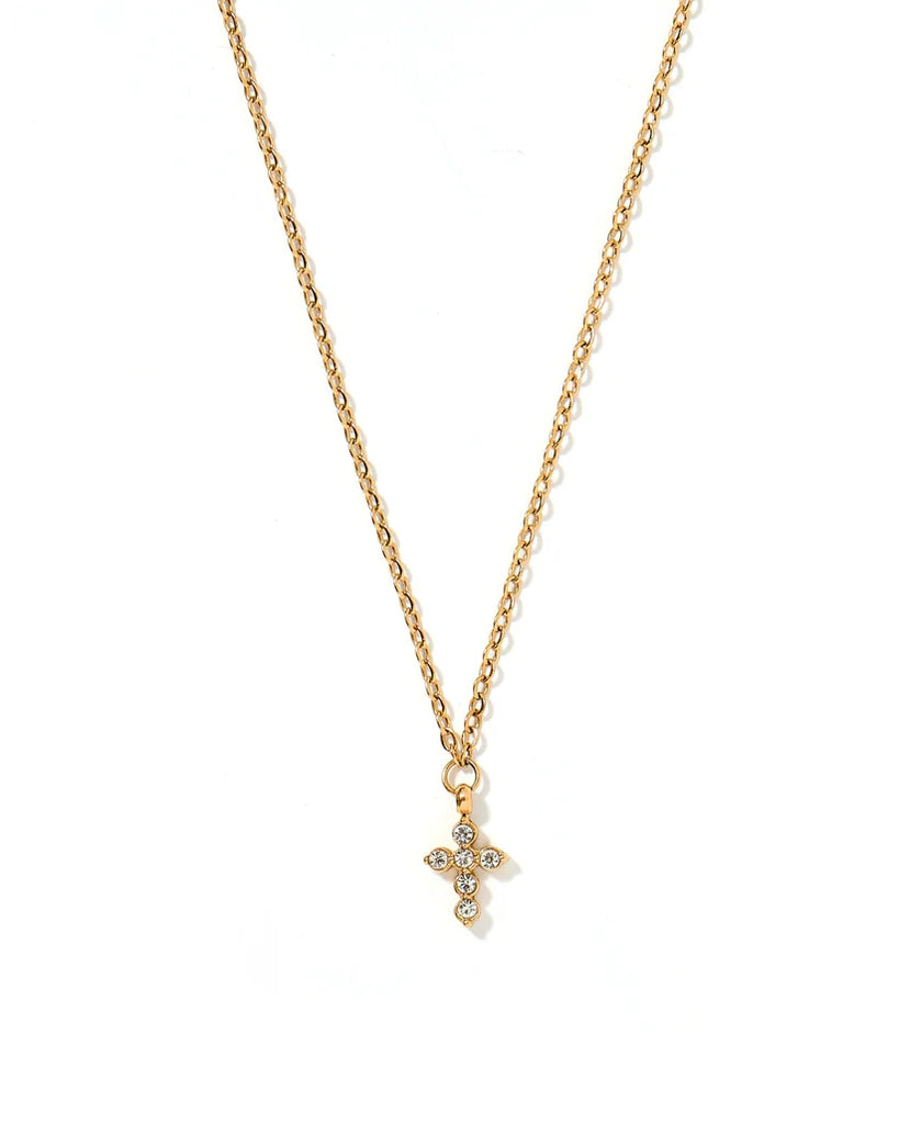 Necklace - Carly Cross Silver-230 Jewelry-Linny Co-Hello Friends Boutique-Woman's Fashion Boutique Located in Traverse City, MI