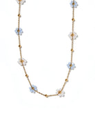 Necklace - Gracie Flower Blue-230 Jewelry-Linny Co-Hello Friends Boutique-Woman's Fashion Boutique Located in Traverse City, MI