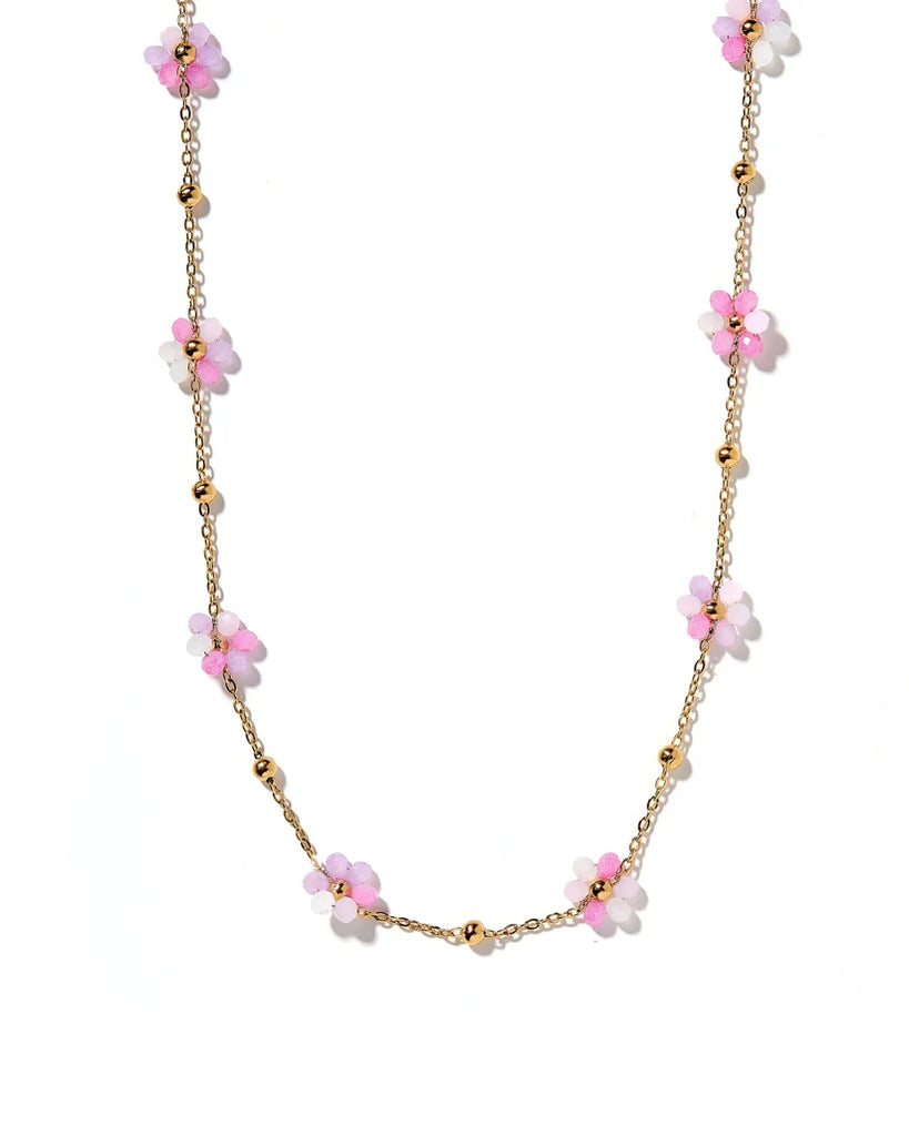 Necklace - Gracie Flower Pink Multi-230 Jewelry-Linny Co-Hello Friends Boutique-Woman's Fashion Boutique Located in Traverse City, MI