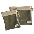 LIVE BOX- Suede Soul Olive - Large Multi Use Clear Pouch