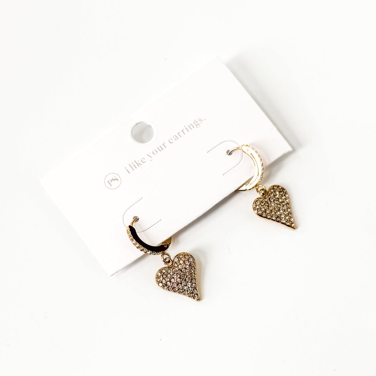 Pax Pave Heart Huggie Hoop - WATERPROOF-Earrings-Pretty Simple