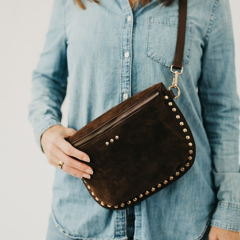 Sabrina Studded Suede Bum Bag - PREORDER-Bum Bag-Pretty Simple