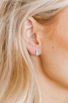 Screwback Stud Earrings - Madison Clear Silver-230 Jewelry-Linny Co-Hello Friends Boutique-Woman's Fashion Boutique Located in Traverse City, MI