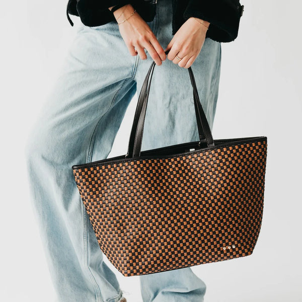 The Checkered Coffee Tiffany Tote Bag