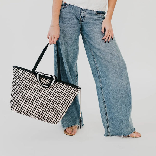 The Checkered Black Tiffany Tote Bag
