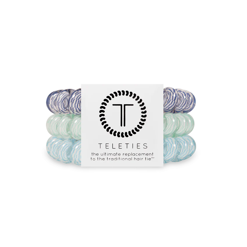 Totally Turquoise Large Hair Ties-290 Beauty-faire - TELETIES-Hello Friends Boutique-Woman's Fashion Boutique Located in Traverse City, MI