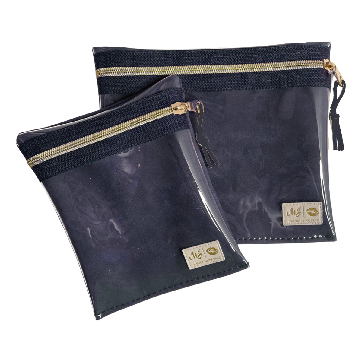 LIVE BOX- Suede Soul Sapphire - Large Multi Use Clear Pouch