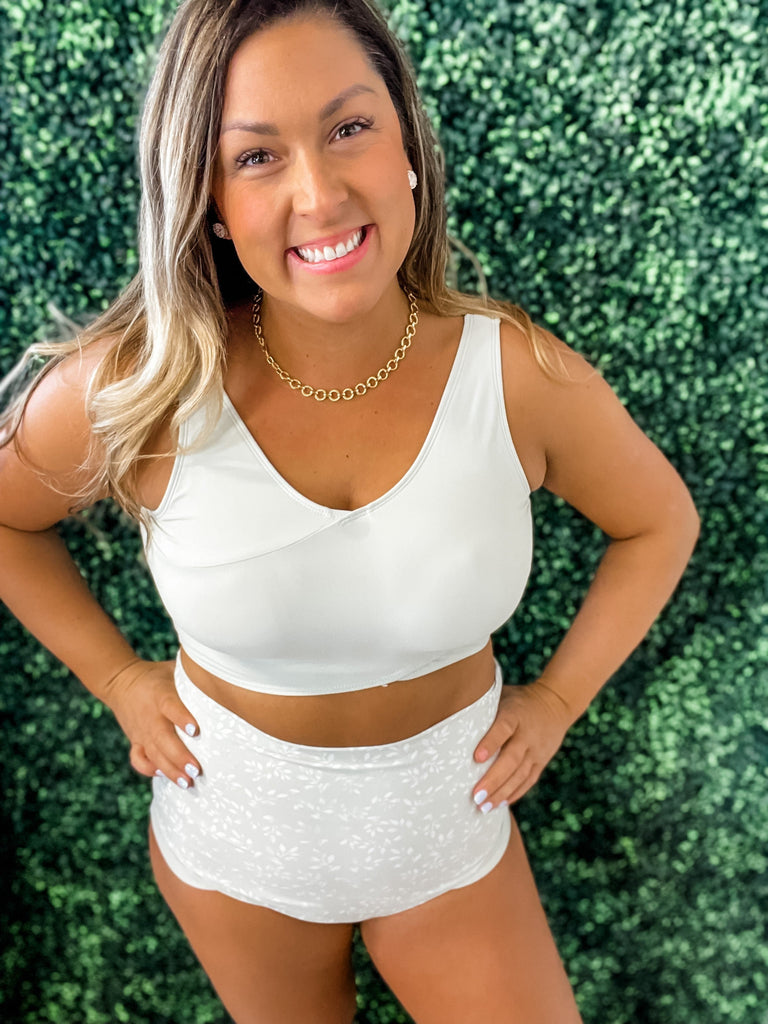 Sage Banded Crop Top *Final Sale*-270 Swimwear-CORAL REEF-Hello Friends Boutique-Woman's Fashion Boutique Located in Traverse City, MI