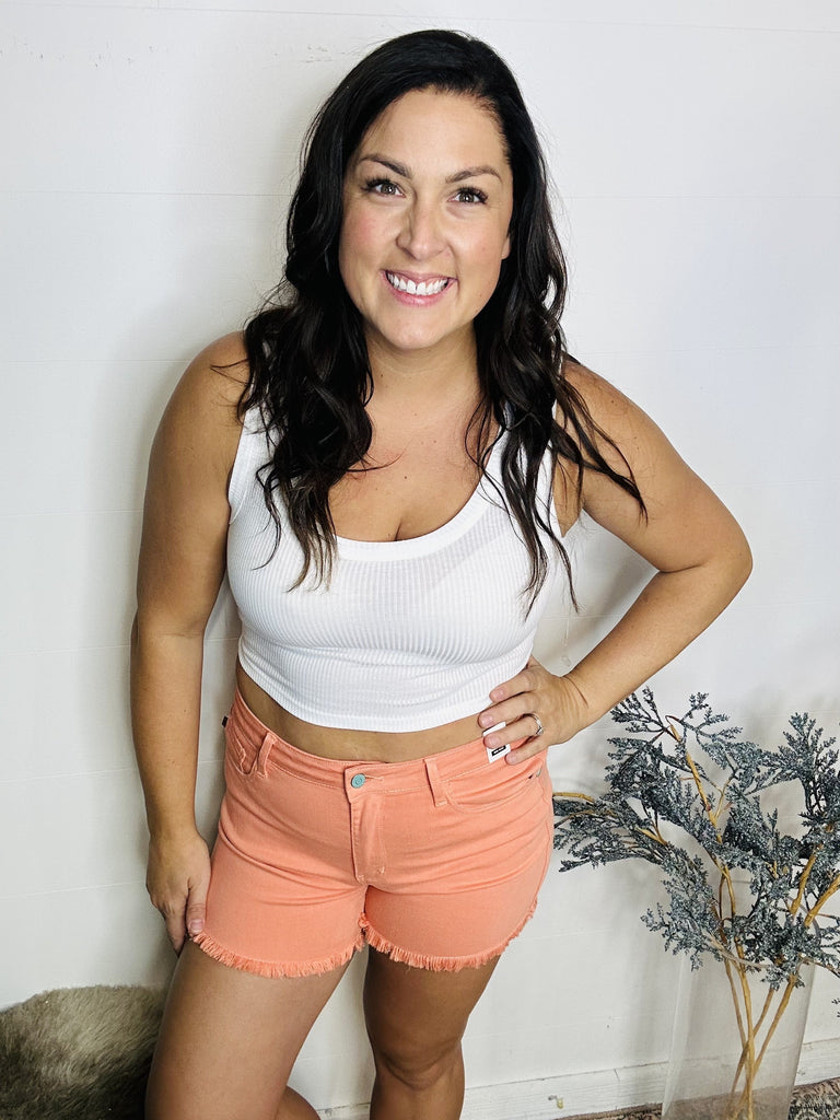 Peachy Keen JB Shorts-220 Shorts/Skirts/Skorts-Judy Blue-Hello Friends Boutique-Woman's Fashion Boutique Located in Traverse City, MI