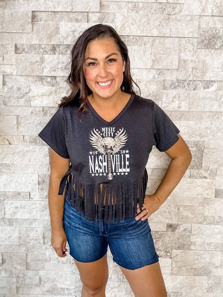 Music City Nashville Tee-130 Graphic Tees-Shewin Inc-Hello Friends Boutique-Woman's Fashion Boutique Located in Traverse City, MI