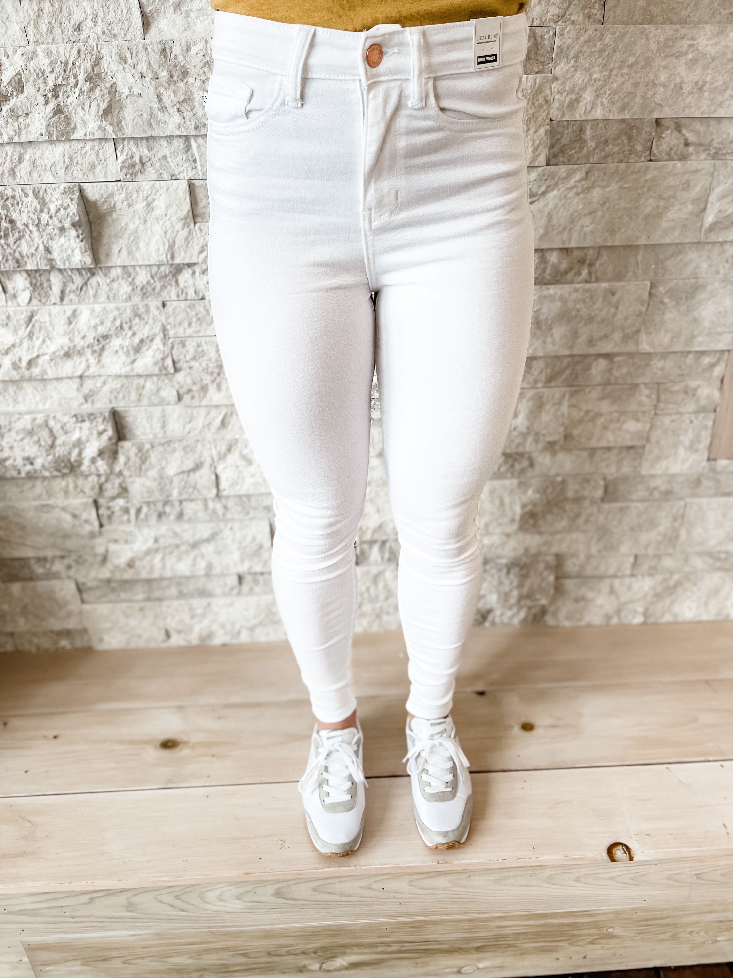 High Waist White Skinny-200 Denim-Judy Blue-Hello Friends Boutique-Woman's Fashion Boutique Located in Traverse City, MI