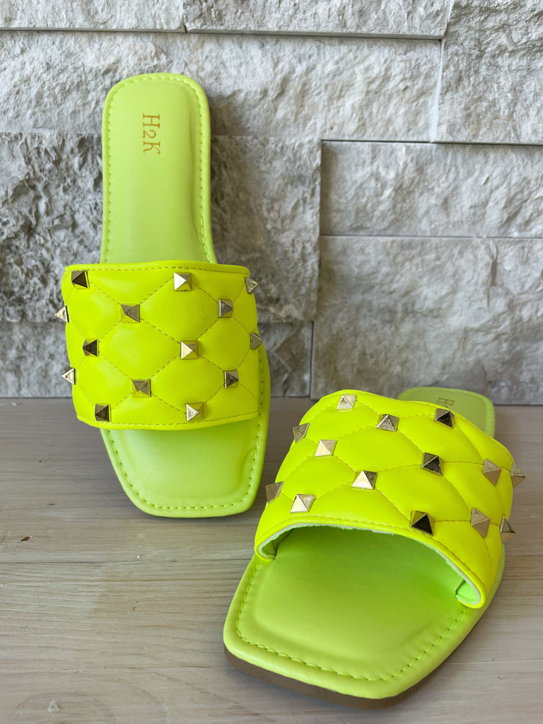 Jane Sandals - Neon Yellow-250 Shoes-H2K-Hello Friends Boutique-Woman's Fashion Boutique Located in Traverse City, MI
