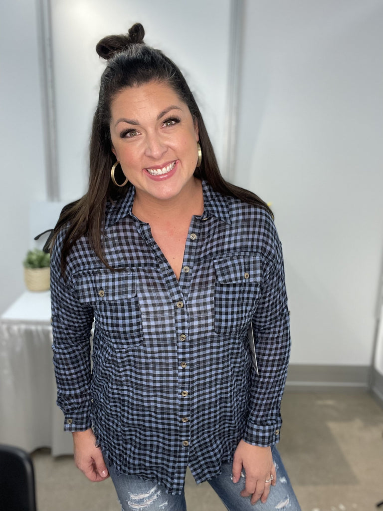 Playing In Plaid Top (S-3XL)-110 Long Sleeves-hello-friends-boutique-Hello Friends Boutique-Woman's Fashion Boutique Located in Traverse City, MI