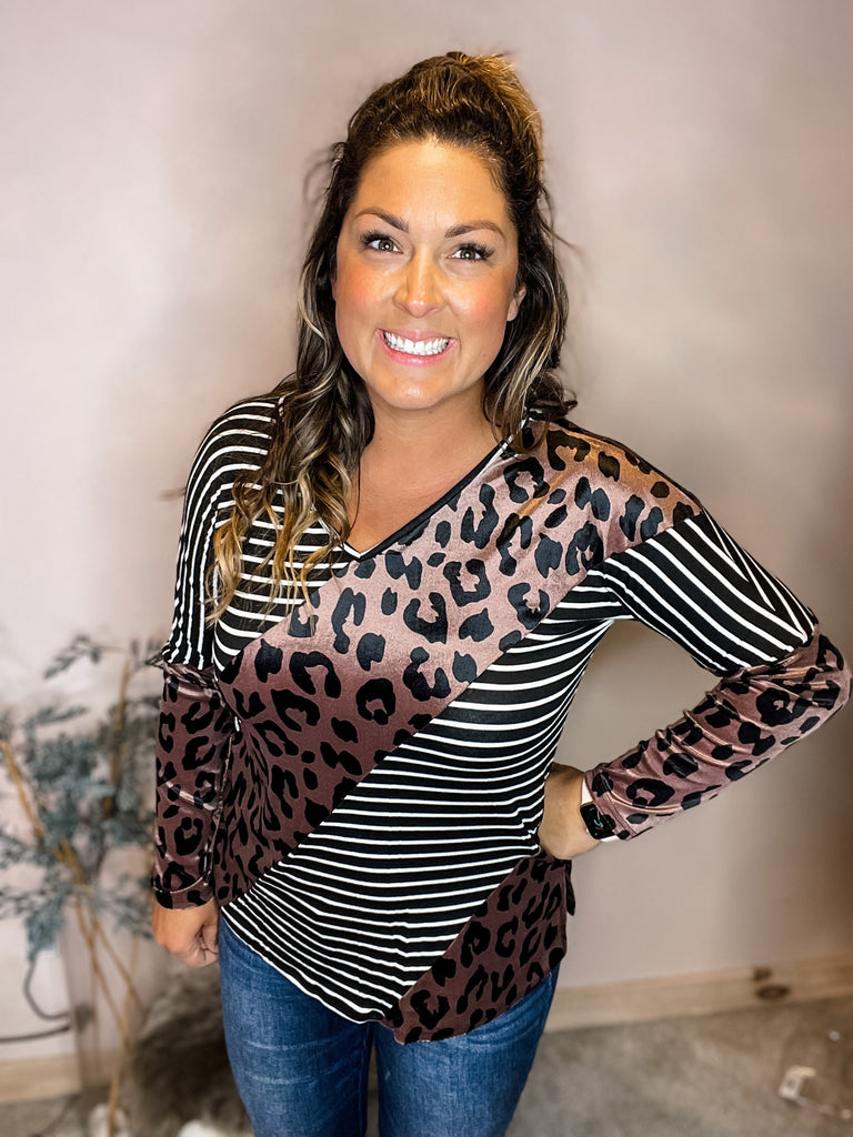 Sweet But Feisty Top-110 Long Sleeves-Sew In Love-Hello Friends Boutique-Woman's Fashion Boutique Located in Traverse City, MI