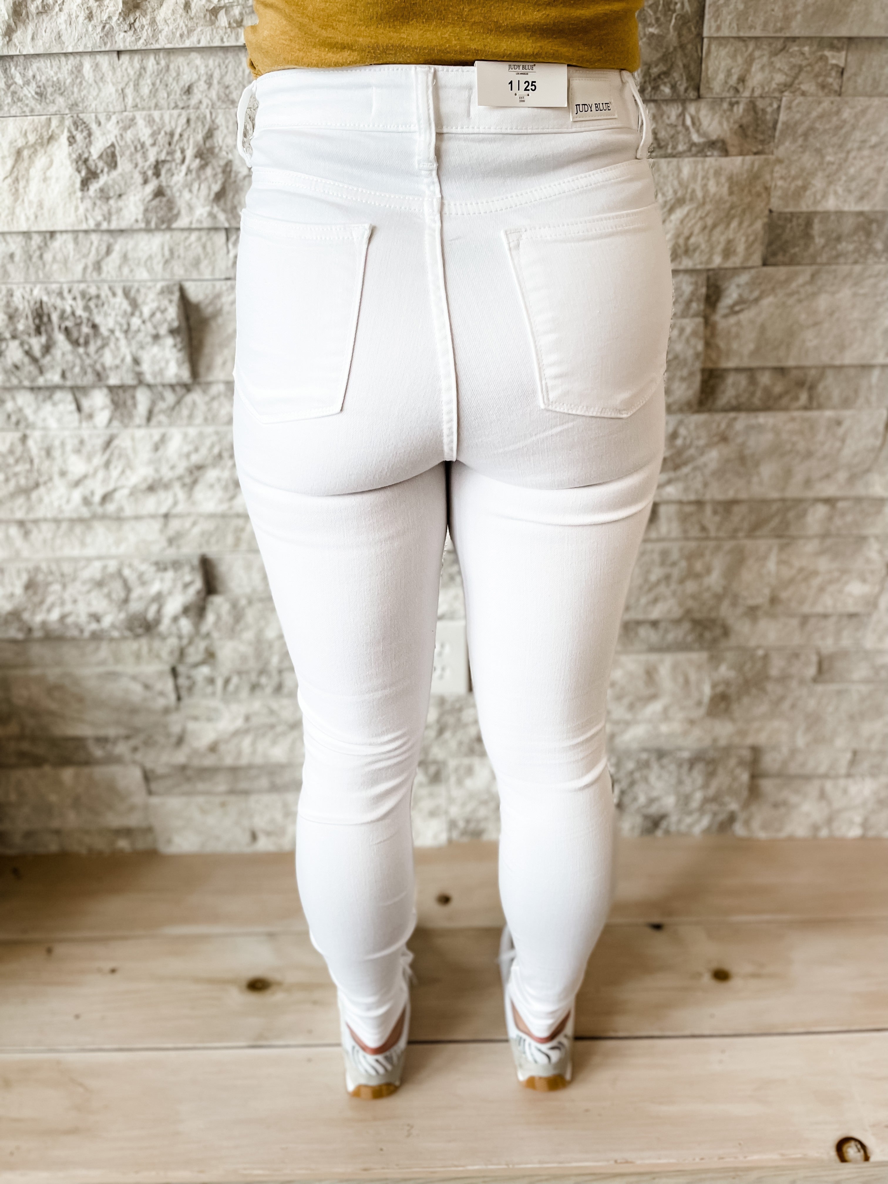 High Waist White Skinny-200 Denim-Judy Blue-Hello Friends Boutique-Woman's Fashion Boutique Located in Traverse City, MI