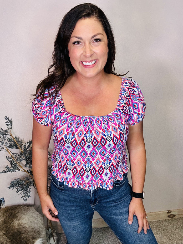 Country Bound Top-100 Short Sleeve-Andree By Unit-Hello Friends Boutique-Woman's Fashion Boutique Located in Traverse City, MI